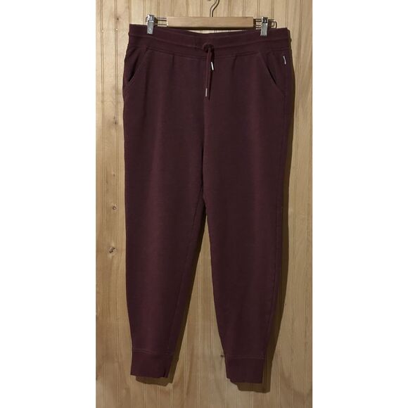 Eddie Bauer Womens Medium Maroon Sweatpants Jogger Drawstring Waist Pockets - Picture 1 of 5